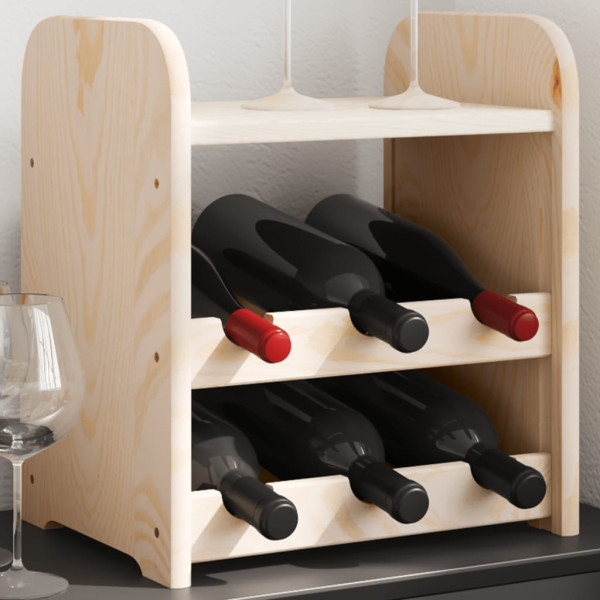 Botellero con tablero superior madera maciza pino 33x25x37 cm D