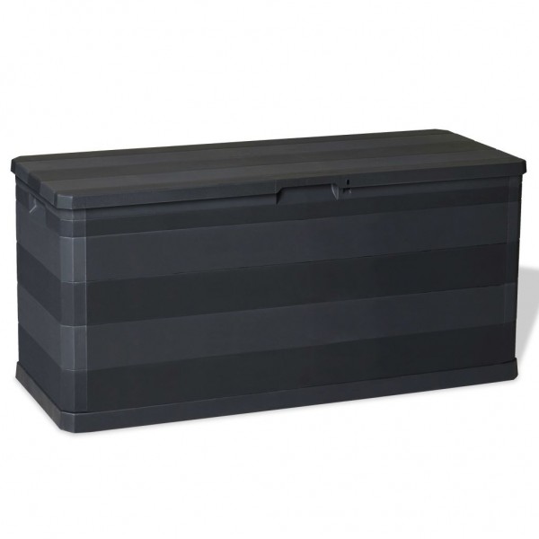 Caja de almacenamiento de jardín negra 117x45x56 cm D