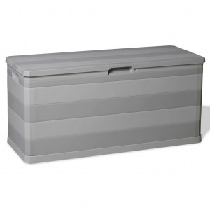 Caja de almacenamiento de jardín gris 117x45x56 cm D