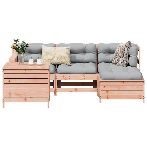 Conjunto de sofás de jardim 5 pcs madeira maciça de abeto Douglas D