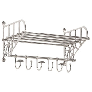 Soporte de equipaje con perchas de pared aluminio D