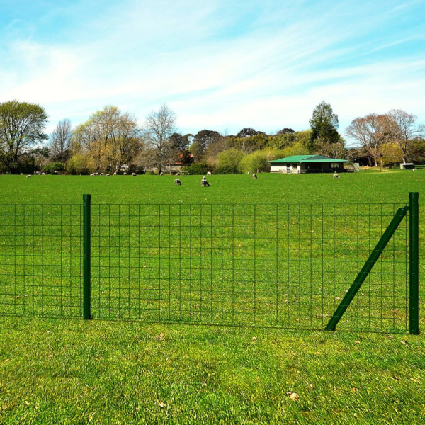 Cerca de aço verde Euro 25x0,8 m D