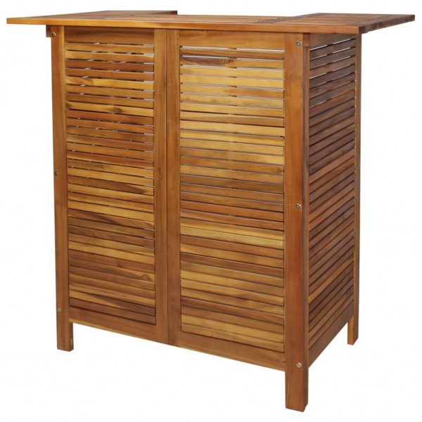 Mesa alta de bar de madera de acacia maciza 110x50x105 cm D