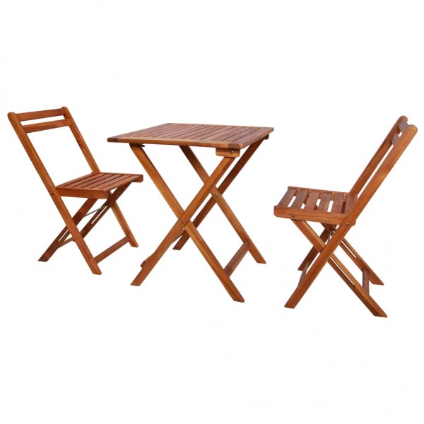 Mesa e cadeiras de restaurante dobráveis de madeira maciça de acacia D