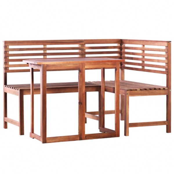 Set mesa e cadeiras bistro jardim 2 pzas madeira maciça acacia D