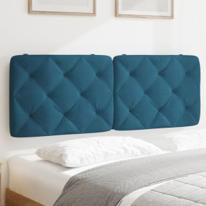 Cabeça de cama acolchada veludo azul 140 cm D