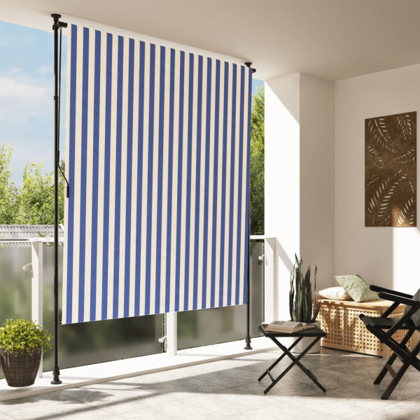 Persiana enrollable exterior tela acero azul blanco 200x270 cm D