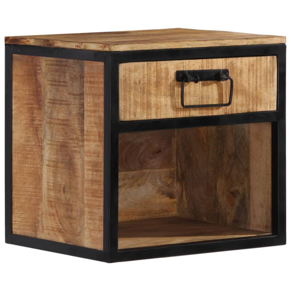 Mesita de noche madera maciza de mango 40x35x40 cm D