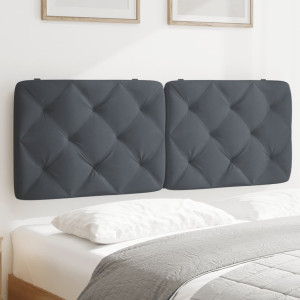 Cabeceira de cama acolchoada em veludo cinza escuro 120 cm D