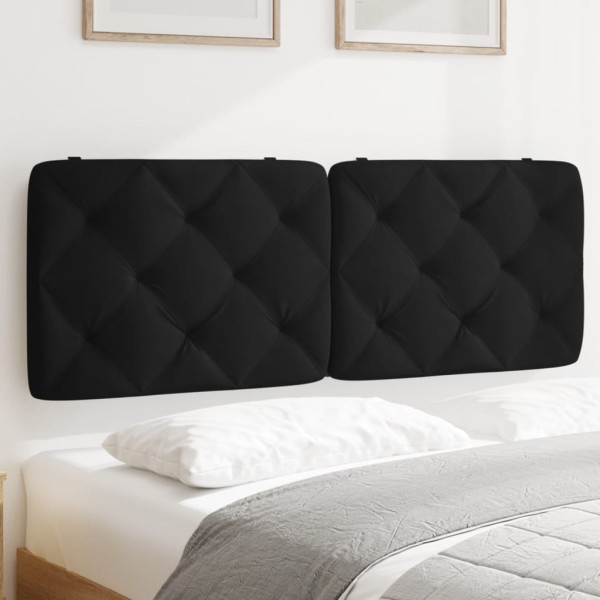 Cabecero de cama acolchado terciopelo negro 120 cm D