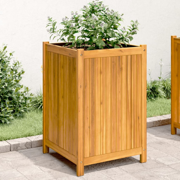 Jardim com revestimento de madeira maciça de acacia 50x50x75 cm D
