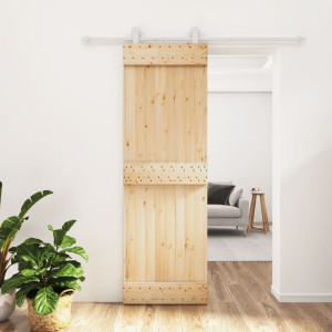 Puerta corredera con herrajes madera maciza de pino 70x210 cm D