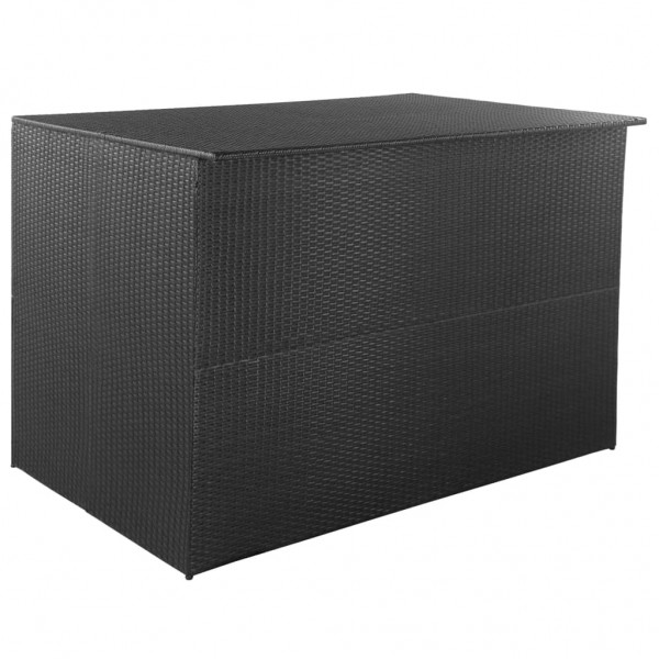 Caixa de armazenamento jardim 150x100x100 cm ratão sintético preto D