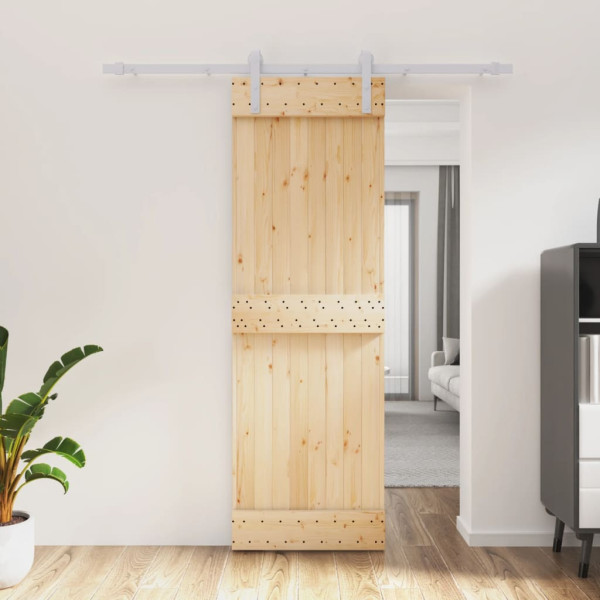 Puerta corredera con herrajes madera maciza de pino 70x210 cm D