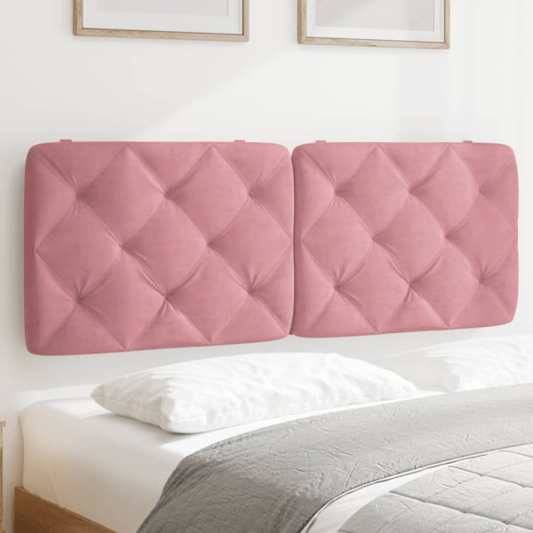 Cabecero de cama acolchado terciopelo rosa 140 cm D