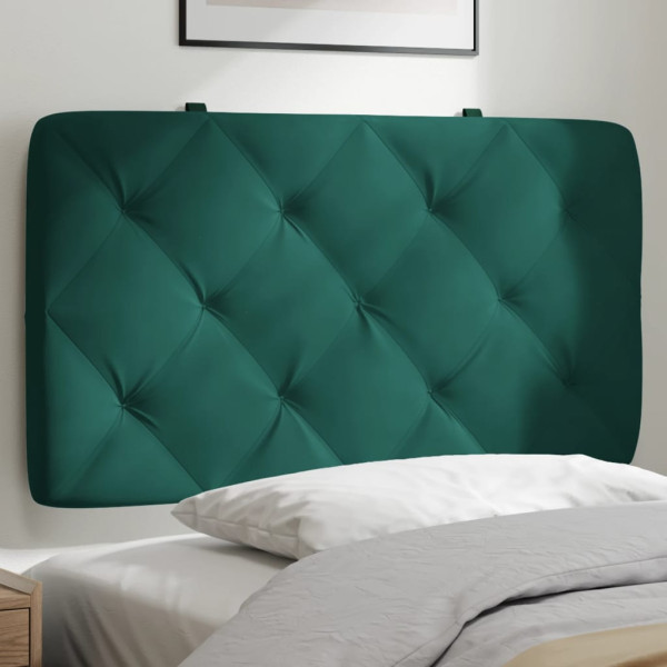 Cabecero de cama acolchado terciopelo verde oscuro 80 cm D