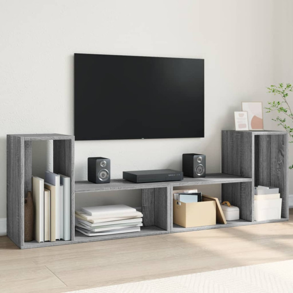 Muebles de TV 2 uds madera ingeniería gris Sonoma 75x30x50 cm D