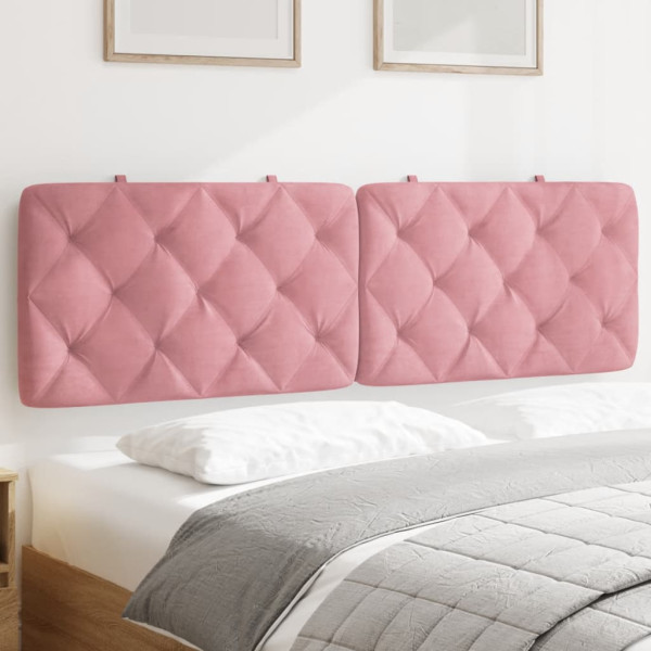 Cabecero de cama acolchado terciopelo rosa 160 cm D