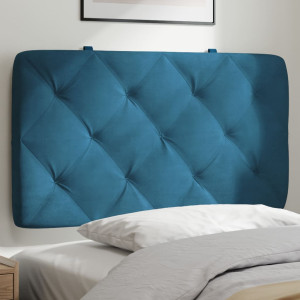 Cabecero de cama acolchado terciopelo azul 80 cm D