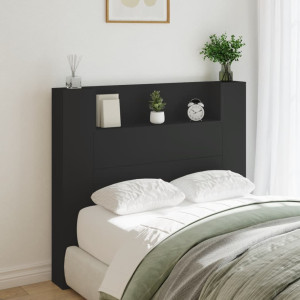 Cabecero de cama con luz LED negro 120x16.5x103.5 cm D