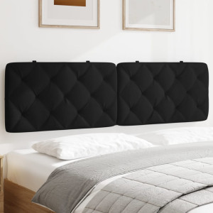 Cabecero de cama acolchado terciopelo negro 180 cm D