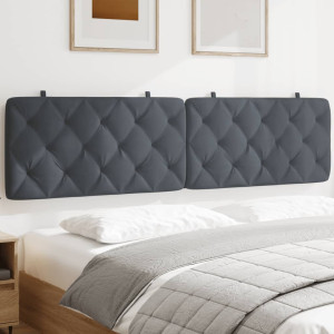 Cabecero de cama acolchado terciopelo gris oscuro 200 cm D
