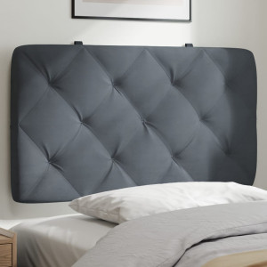 Cabeceira de cama acolchoada em veludo cinza escuro 90 cm D