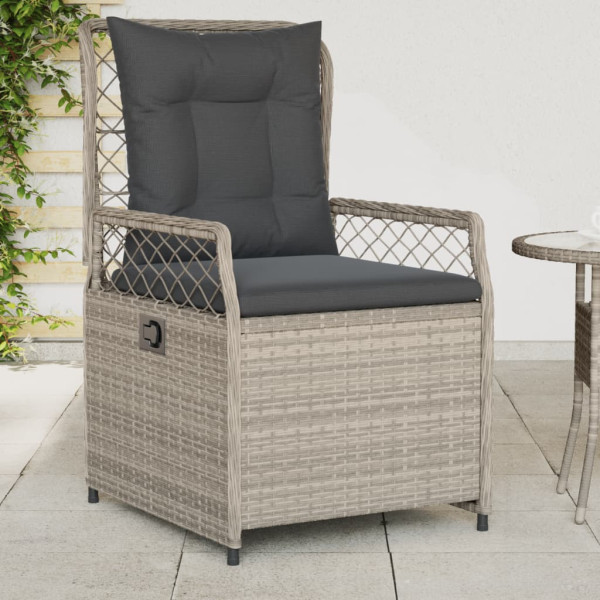 Poltronas de jardim 2 unidades de rattan sintético cinza claro D