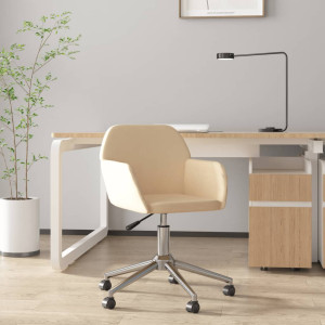 Silla de oficina giratoria tela color crema D