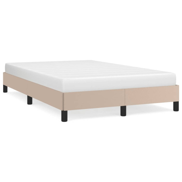 Estructura de cama cuero sintético color capuchino 120x190 cm D