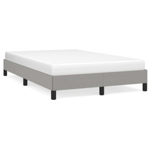 Estructura de cama tela gris claro 120x190 cm D