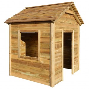 Casa de jogos de jardim madeira de pinho 120x120x146 cm D