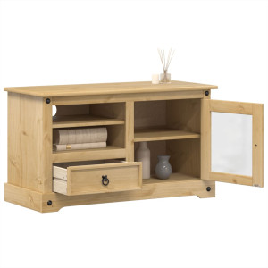 Mueble de TV Corona madera maciza de pino 100x45x58 cm D