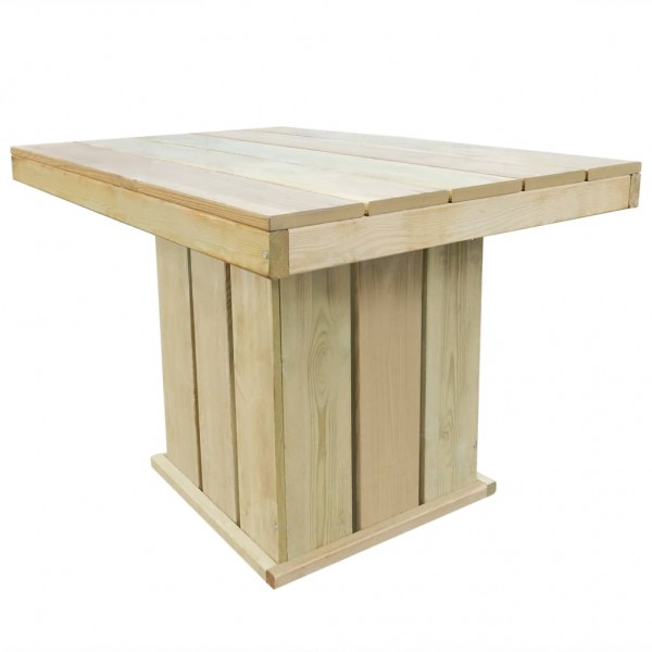 Mesa de jardín de madera de pino impregnada 110x75x74 cm D