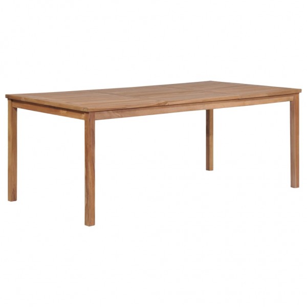 Mesa de jardín de madera de teca maciza 200x100x77 cm D