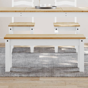 Banco de comedor Panama madera maciza pino blanco 105x30x45 cm D