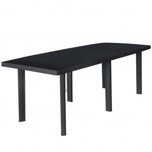 Mesa de jardim de plástico cinzento 216x90x72 cm D