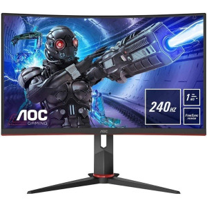 Monitor Gaming AOC 31.5" LED FHD C32G2ZE curvo negro D