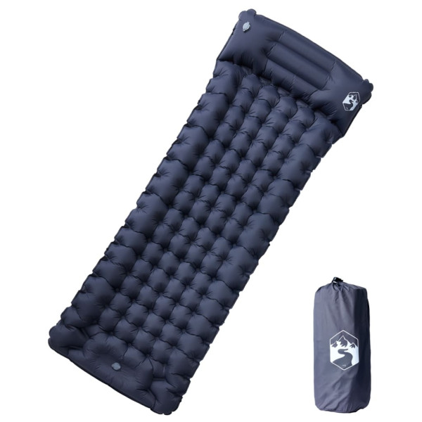 Colchón de camping autoinflable con almohada integrada gris D