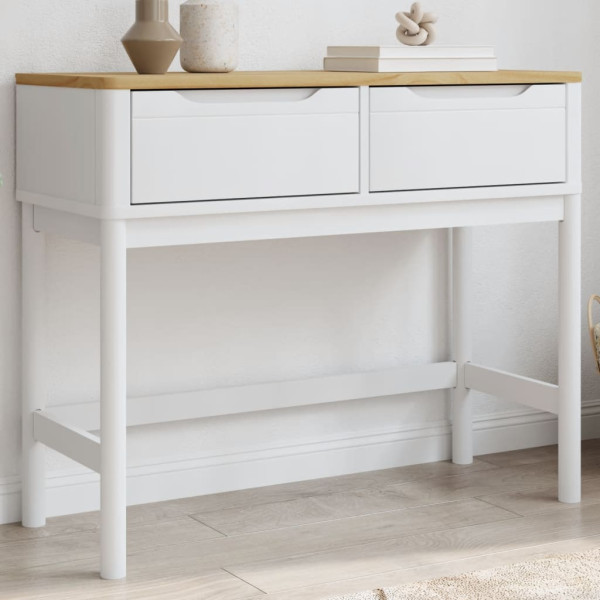 Console de mesa FLORO madeira maciça de pinheiro branco 89.5x36.5x73 cm D