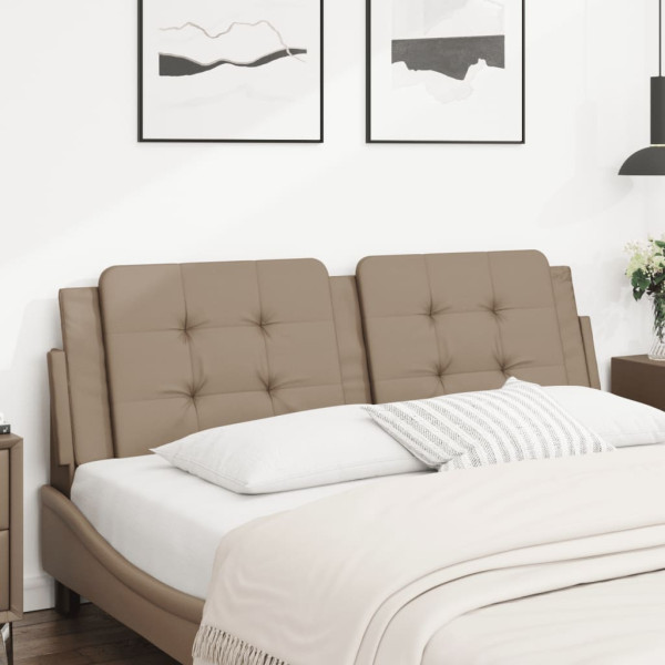 Cabecero de cama acolchado cuero sintético capuchino 160 cm D