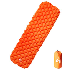 Colchón inflable de camping naranja 190x58x6 cm D