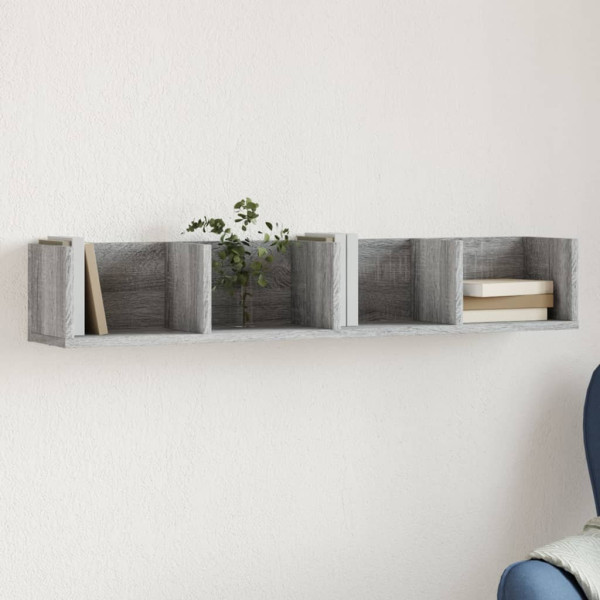 Mueble de pared madera de ingeniería gris Sonoma 99x18x16.5 cm D