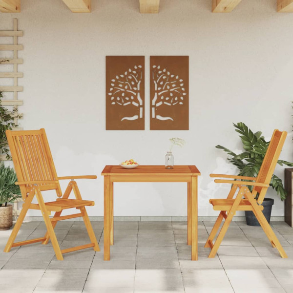 Juego de comedor de jardín 3 piezas madera maciza de acacia D