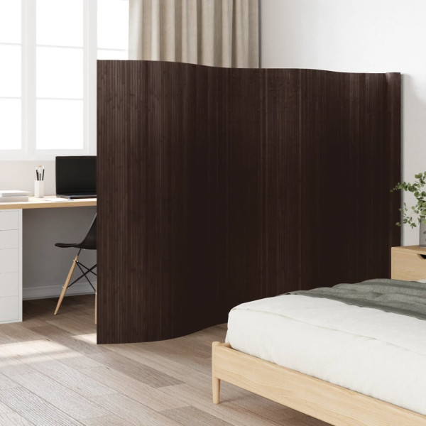 Biombo divisor de bambu marrom escuro 165x600 cm D