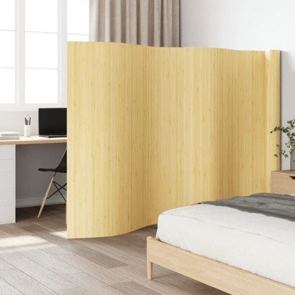 Biombo divisor de bambú color natural claro 165x800 cm D