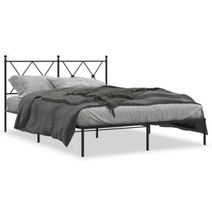 Estructura de cama con cabecero metal negro 135x190 cm D