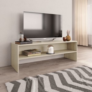 Mobiliário de TV madeira revestida de carvalho Sonoma 120x40x40cm D