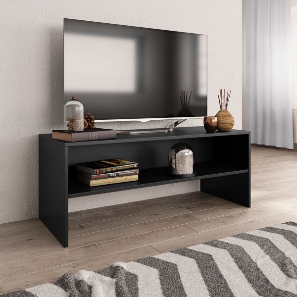 Mueble para TV madera contrachapada negro100x40x40 cm D