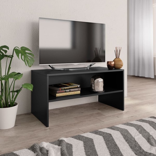 Mueble para TV madera contrachapada negro 80x40x40 cm D